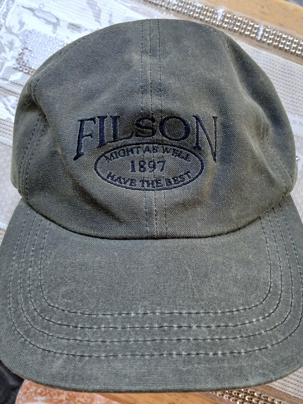 Vintage Filson Waxed Canvas Baseball Cap Made In USA Hunting Outdoor
